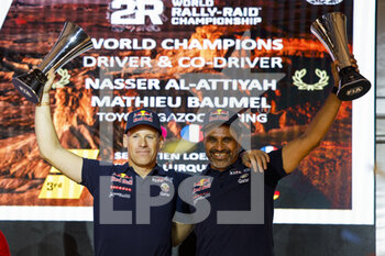 2022-10-23 - 200 AL-ATTIYAH Nasser (qat), BAUMEL Mathieu (fra), Toyota Gazoo Racing, Toyota GR DKR Hilux, FIA W2RC, Auto, portrait during the Official Award Giving Ceremony of the Andalucia Rally 2022, 4th round of the 2022 FIA World Rally-Raid Championship, on October 23, 2022 in Sevilla, Spain - AUTO - ANDALUCIA RALLY 2022 - RALLY - MOTORS
