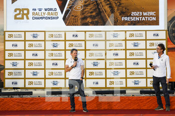 2022-12-30 - Yann Le Moënner, CEO of A.S.O., Promoter of the World Rally-Raid Championship, portrait at the press conference for the 2023 W2RC Championship during the Dakar 2023, from December 28 to 30, 2022 at Sea Camp near Yanbu, Saudi Arabia - AUTO - DAKAR 2023 - SCRUTINEERING - RALLY - MOTORS