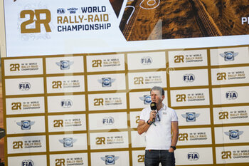 2022-12-30 - Yann Le Moënner, CEO of A.S.O., Promoter of the World Rally-Raid Championship, portrait at the press conference for the 2023 W2RC Championship during the Dakar 2023, from December 28 to 30, 2022 at Sea Camp near Yanbu, Saudi Arabia - AUTO - DAKAR 2023 - SCRUTINEERING - RALLY - MOTORS