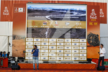 2022-12-30 - David Castera, Dakar Director, portrait at the press conference for the 2023 W2RC Championship during the Dakar 2023, from December 28 to 30, 2022 at Sea Camp near Yanbu, Saudi Arabia - AUTO - DAKAR 2023 - SCRUTINEERING - RALLY - MOTORS