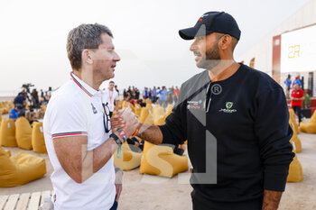 2022-12-30 - Yann Le Moënner, CEO of A.S.O., Promoter of the World Rally-Raid Championship, Al RAJHI Yazeed (sau), Overdrive Racing, Toyota Hilux, Auto, FIA W2RC, portrait at the press conference for the 2023 W2RC Championship during the Dakar 2023, from December 28 to 30, 2022 at Sea Camp near Yanbu, Saudi Arabia - AUTO - DAKAR 2023 - SCRUTINEERING - RALLY - MOTORS