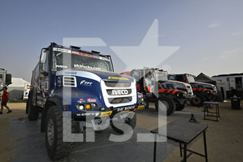 2022-12-30 - 506 VAN DE BRINK Martin (nld), MOUW Rijk (nld), KOFMAN Erik (nld), Eurol Team de Rooy, Iveco, Trucks, and 502 VAN KASTEREN Janus (nld), RODEWALD Darek (pol), SNIJDERS Marcel (nld), BOSS Machinery Team de Rooy, Iveco, Trucks, during the Dakar 2023’s Administrative and Technical scrutineering, from December 28 to 30, 2022 at Sea Camp near Yanbu, Saudi Arabia - AUTO - DAKAR 2023 - SCRUTINEERING - RALLY - MOTORS