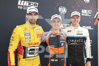 2022-06-10 - BERTHON Nathanael (FRA), Comtoyou DHL Team Audi Sport, Audi RS 3 LMS, portrait AZCONA Mikel (ESP), BRC Hyundai N Squadra Corse, Hyundai Elantra N TCR, portrait EHRLACHERR Yann (FRA), Cyan Performance Lynk & Co, Lynk & Co 03 TCR, portrait during the WTCR - Race of Hungary 2022, 3rd round of the 2022 FIA World Touring Car Cup, on the Hungaroring from June 10 to 12 in Budapest, Hungary - AUTO - WTCR - RACE OF HUNGARY 2022 - GRAND TOURISM - MOTORS
