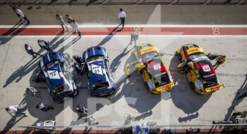 2022-06-25 - stand, pit lane, Comtoyou DHL Team Audi Sport, Audi RS 3 LMS,Team Audi Sport, Audi RS 3 LMS, during the WTCR - Race of Spain 2022, 4th round of the 2022 FIA World Touring Car Cup, on the MotorLand Aragon from June 24 to 26 in Alcaniz, Spain - AUTO - WTCR - RACE OF SPAIN 2022 - GRAND TOURISM - MOTORS