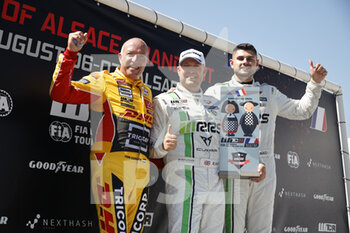 07/08/2022 - CORONEL Tom (NLD), Comtoyou DHL Team Audi Sport, Audi RS 3 LMS, portrait, HUFF Rob (GBR), Zengo Motorsport, CUPRA Leon Competición, portrait, NAGY Daniel (HUN), Zengő Motorsport, CUPRA Leon Competición, portrait Race 1 during the WTCR - Race of Alsace Grand Est 2022, 7th round of the 2022 FIA World Touring Car Cup, on the Anneau du Rhin from August 6 to 7 in Biltzheim, France - AUTO - WTCR - RACE OF ALSACE GRAND EST 2022 - TURISMO E GRAN TURISMO - MOTORI