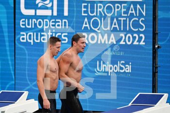 2022-08-12 - Nicolo’ Martinenghi (ITA) and Federico Poggio (ITA) during European Aquatics Championships Rome 2022 at the Foro Italico on 12 August 2022. - EUROPEAN ACQUATICS CHAMPIONSHIPS - SWIMMING (DAY2) - SWIMMING - SWIMMING