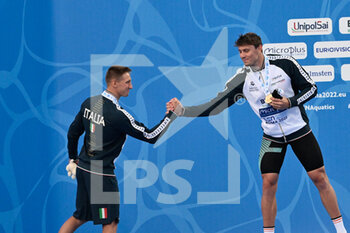 12/08/2022 - Federico Poggio (ITA) and Nicolo’ Martinenghi (ITA) during European Aquatics Championships Rome 2022 at the Foro Italico on 12 August 2022. - EUROPEAN ACQUATICS CHAMPIONSHIPS - SWIMMING (DAY2) - NUOTO - NUOTO