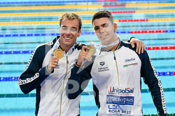 2022-08-13 - Gregorio Paltrinieri (ITA) Lorenzo Galossi (ITA) during European Aquatics Championships Rome 2022 at the Foro Italico on 13 August 2022. - EUROPEAN ACQUATICS CHAMPIONSHIPS - SWIMMING (DAY3) - SWIMMING - SWIMMING