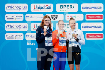 14/08/2022 - Freya Anderson of Great Britain Silver medal, Marrit Steenbergen of the Netherlands Gold medal, Isabel Marie Gose of Germany Bronze medal during the Women's 200m Freestyle at the LEN European Aquatics Roma 2022 on August 14, 2022 at Stadio del Nuoto in Rome, Italy - SWIMMING - LEN EUROPEAN AQUATICS ROMA 2022 - NUOTO - NUOTO