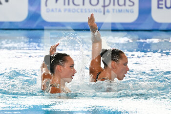 13/08/2022 - Maryna Aleksiiva (UKR) and Vladyslava Aleksiiva (UKR) during European Aquatics Championships Rome 2022 at the Foro Italico on 13 August 2022. - EUROPEAN ACQUATICS CHAMPIOSHIPS - ARTISTIC SWIMMING (DAY3) - SINCRO - NUOTO
