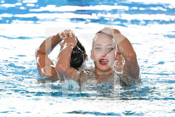 13/08/2022 - Maryna Aleksiiva (UKR) and Vladyslava Aleksiiva (UKR) during European Aquatics Championships Rome 2022 at the Foro Italico on 13 August 2022. - EUROPEAN ACQUATICS CHAMPIOSHIPS - ARTISTIC SWIMMING (DAY3) - SINCRO - NUOTO