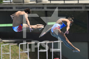 2022-08-17 - BOUYER Jules and GILLET Nais (FRA) during the LEN European Diving Championships finals on 17th August 2022 at the Foro Italico in Rome, Italy. - EUROPEAN ACQUATICS CHAMPIONSHIPS - DIVING (DAY3) - DIVING - SWIMMING