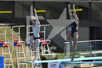 2022-08-17 - HEATLY James and REID Grace (GBR) during the LEN European Diving Championships finals on 17th August 2022 at the Foro Italico in Rome, Italy. - EUROPEAN ACQUATICS CHAMPIONSHIPS - DIVING (DAY3) - DIVING - SWIMMING
