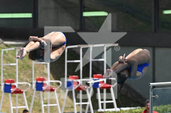 2022-08-17 - NILSSON GARIP Emilia and PETERSEN Elias (SWE) during the LEN European Diving Championships finals on 17th August 2022 at the Foro Italico in Rome, Italy. - EUROPEAN ACQUATICS CHAMPIONSHIPS - DIVING (DAY3) - DIVING - SWIMMING