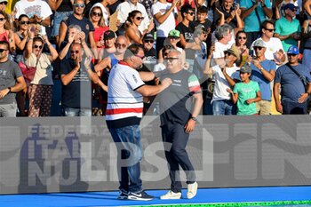 10/08/2022 - Dejan Savic and Sandro Campagna Coach - SARDINIA CUP MEN - ITALY VS SERBIA - INTERNAZIONALI - PALLANUOTO