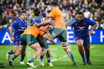 05/11/2022 - Antoine DUPONT of France, Gregory ALLDRITT of France and Uini ATONIO of France during the 2022 Autumn Nations Series, rugby union match between France and Australia on November 5, 2022 at Stade de France in Saint-Denis, France - RUGBY - TEST MATCH - FRANCE V AUSTRALIA - AUTUMN NATIONS SERIES - RUGBY
