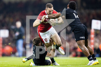 05/11/2022 - George North of Wales is tackled by Sevu Reece of New Zealand during the 2022 Autumn Nations Series, rugby union test match between Wales and New Zealand on November 5, 2022 at Principality Stadium in Cardiff, Wales - RUGBY - TEST MATCH - WALES V NEW ZEALAND - AUTUMN NATIONS SERIES - RUGBY