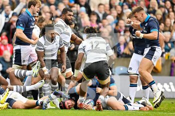 2022-11-05 - Scotland's George Turner scores the opening try during the 2022 Autumn Nations Series, rugby union test match between Scotland and Fiji on November 5, 2022 at BT Murrayfield Stadium in Edinburgh, Scotland - RUGBY - TEST MATCH - SCOTLAND V FIJI - AUTUMN NATIONS SERIES - RUGBY