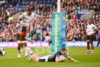 05/11/2022 - Scotland's Ben White scores a try during the 2022 Autumn Nations Series, rugby union test match between Scotland and Fiji on November 5, 2022 at BT Murrayfield Stadium in Edinburgh, Scotland - RUGBY - TEST MATCH - SCOTLAND V FIJI - AUTUMN NATIONS SERIES - RUGBY
