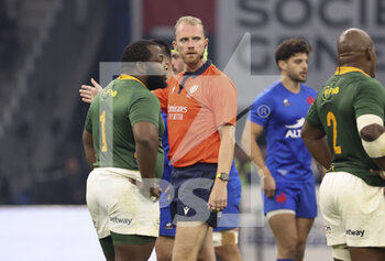 12/11/2022 - Referee Wayne Barnes of England during the 2022 Autumn Nations Series, rugby union test match between France and South Africa (Springboks) on November 12, 2022 at Velodrome stadium in Marseille, France - RUGBY - TEST MATCH - FRANCE V SOUTH AFRICA - AUTUMN NATIONS SERIES - RUGBY