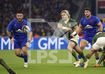 12/11/2022 - Faf De Klerk of South Africa, Cyril Baille of France (left) during the 2022 Autumn Nations Series, rugby union test match between France and South Africa (Springboks) on November 12, 2022 at Velodrome stadium in Marseille, France - RUGBY - TEST MATCH - FRANCE V SOUTH AFRICA - AUTUMN NATIONS SERIES - RUGBY
