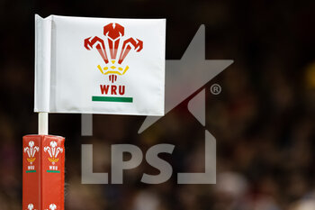 12/11/2022 - WRU corner flag during the 2022 Autumn Nations Series, rugby union test match between Wales and Argentina on November 12, 2022 at Millenium Stadium in Cardiff, Wales - RUGBY - TEST MATCH - WALES V ARGENTINA - AUTUMN NATIONS SERIES - RUGBY