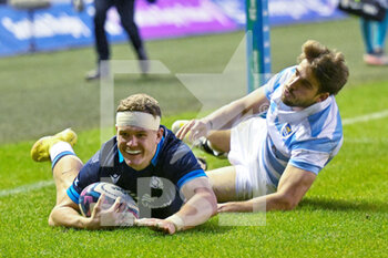 19/11/2022 - Scotland's Darcy Graham scores his second try during the 2022 Autumn Nations Series, rugby union test match between Scotland and Argentina on November 19, 2022 at BT Murrayfield Stadium in Edinburgh, Scotland - RUGBY - TEST MATCH - SCOTLAND V ARGENTINA - AUTUMN NATIONS SERIES - RUGBY