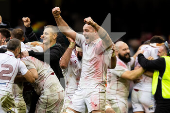 19/11/2022 - Nodar Cheishvili of Georgia celebrates at the final whistle during the 2022 Autumn Nations Series, rugby union test match between Wales and Georgia on November 19, 2022 at Millenium Stadium in Cardiff, Wales - RUGBY - TEST MATCH - WALES V GEORGIA - AUTUMN NATIONS SERIES - RUGBY