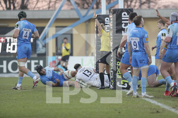 2022-01-22 - Erich Cronjé (Zebre) scores a try - ZEBRE RUGBY CLUB VS WORCESTER WARRIORS - CHALLENGE CUP - RUGBY