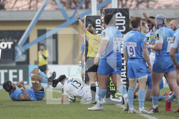 2022-01-22 - Erich Cronjé (Zebre) scores a try - ZEBRE RUGBY CLUB VS WORCESTER WARRIORS - CHALLENGE CUP - RUGBY