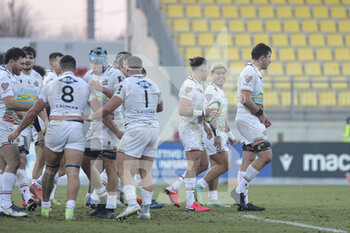 2022-01-22 - Zebre celebrate the try - ZEBRE RUGBY CLUB VS WORCESTER WARRIORS - CHALLENGE CUP - RUGBY