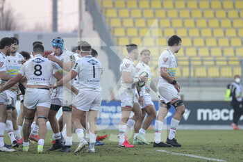 2022-01-22 - Zebre celebrate the try - ZEBRE RUGBY CLUB VS WORCESTER WARRIORS - CHALLENGE CUP - RUGBY