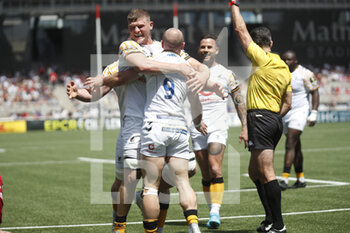 14/05/2022 - Dan ROBSON of Wasps celebrate to make a try during the EPCR Challenge Cup, Semi Finals rugby union match between LOU Rugby (Lyon) and Wasps on May 14, 2022 at Matmut Stadium Gerland in Lyon, France - LOU RUGBY (LYON) AND WASPS - CHALLENGE CUP - RUGBY