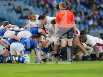 2022-02-13 - scrum England - 2022 SIX NATIONS - ITALY VS ENGLAND - SIX NATIONS - RUGBY