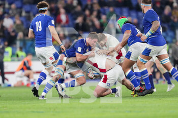 2022-02-13 - Italy defense - 2022 SIX NATIONS - ITALY VS ENGLAND - SIX NATIONS - RUGBY