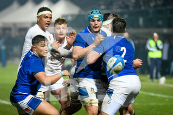 2022-02-11 - Ortombina Alessandro (Italy) losing the ball - 2022 SIX NATIONS UNDER 20 - ITALY VS ENGLAND - SIX NATIONS - RUGBY