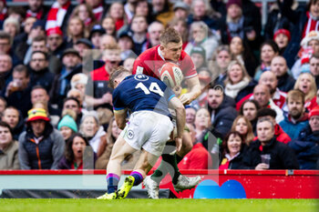 2022-02-12 - Dewi Lake of Wales under pressure from Darcy Graham of Scotland during the Six Nations 2022, rugby union match between Wales and Scotland on February 12, 2022 at Principality Stadium in Cardiff, Wales - SIX NATIONS 2022 - WALES VS SCOTLAND - SIX NATIONS - RUGBY