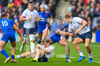 2022-02-26 - Scotland's Darcy Graham, France's Yoram Moefana during the Six Nations 2022, rugby union match between Scotland and France on February 26, 2022 at BT Murrayfield Stadium in Edinburgh, Scotland - SIX NATIONS 2022 - SCOTLAND VS FRANCE - SIX NATIONS - RUGBY