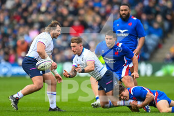 2022-02-26 - Scotland Captain, Stuart Hogg, Antoine Dupont of France during the Six Nations 2022, rugby union match between Scotland and France on February 26, 2022 at BT Murrayfield Stadium in Edinburgh, Scotland - SIX NATIONS 2022 - SCOTLAND VS FRANCE - SIX NATIONS - RUGBY