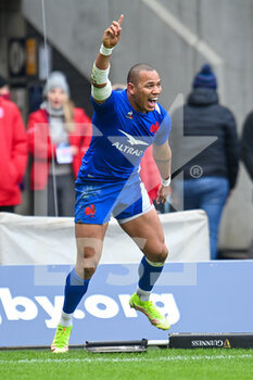 2022-02-26 - France's Gael Fickou celebrates France?s third try during the Six Nations 2022, rugby union match between Scotland and France on February 26, 2022 at BT Murrayfield Stadium in Edinburgh, Scotland - SIX NATIONS 2022 - SCOTLAND VS FRANCE - SIX NATIONS - RUGBY