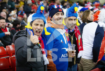 2022-03-11 - France fans during the Six Nations 2022 rugby union match between Wales and France on March 11, 2022 at Principality Stadium in Cardiff, Wales - SIX NATIONS 2022 - WALES VS FRANCE - SIX NATIONS - RUGBY