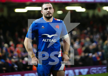 2022-03-11 - Jean-Baptiste Gros of France celebrates after the Six Nations 2022 rugby union match between Wales and France on March 11, 2022 at Principality Stadium in Cardiff, Wales - SIX NATIONS 2022 - WALES VS FRANCE - SIX NATIONS - RUGBY