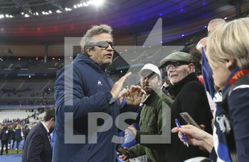 2022-03-20 - Head coach of France Fabien Galthie celebrates the Grand Slam victory following the Six Nations 2022 rugby union match between France and England on March 19, 2022 at Stade de France in Saint-Denis near Paris, France - SIX NATIONS 2022 - FRANCE VS ENGLAND - SIX NATIONS - RUGBY