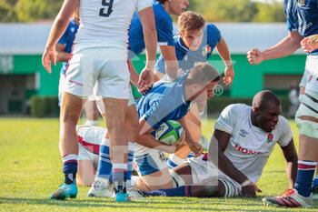 2022-07-12 - Tommaso Scramoncin (Italy) try - 2022 U20 6 NATIONS SUMMER SERIES - ITALY VS ENGLAND - SIX NATIONS - RUGBY
