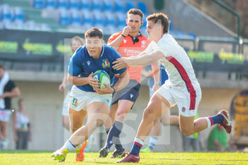 2022-07-12 - Luca Rizzoli (Italy) and George Hendy (England) - 2022 U20 6 NATIONS SUMMER SERIES - ITALY VS ENGLAND - SIX NATIONS - RUGBY