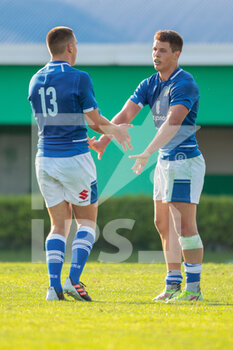 2022-07-12 - Filippo Lazzarin (Italy) happiness with  Francois Carlo Mey (Italy) - 2022 U20 6 NATIONS SUMMER SERIES - ITALY VS ENGLAND - SIX NATIONS - RUGBY