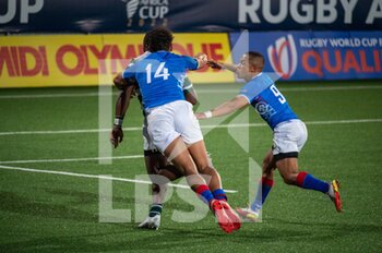 2022-07-06 - Johann GREYING and Damian STEVENS during the Rugby Africa Cup 2022, World Cup 2023 Qualifiers, Semi Final rugby union match between Namibia and Zimbabwe on July 6, 2022 at Maurice David stadium in Aix-en-Provence, France - RUGBY - WORLD CUP 2023 - QUALIFIERS - NAMIBIA V ZIMBABWE - WORLD CUP - RUGBY