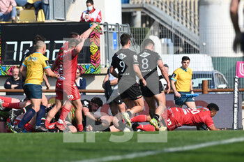 2022-03-26 - try for scarlets by Crwin Tupulolu - ZEBRE RUGBY CLUB VS SCARLETS - UNITED RUGBY CHAMPIONSHIP - RUGBY