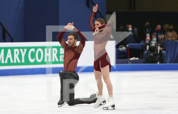 2022-03-25 - Gabriella Papadakis and Guillaume Cizeron of France during the ISU World Figure Skating Championships 2022 on March 25, 2022 at the Sud de France Arena in Montpellier, France - ISU WORLD FIGURE SKATING CHAMPIONSHIPS 2022 - ICE SKATING - WINTER SPORTS