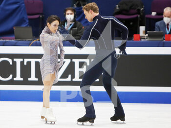 2022-03-26 - Madison Chock, Evan Bates of USA during the ISU World Figure Skating Championships 2022 on March 26, 2022 at the Sud de France Arena in Montpellier, France - ISU WORLD FIGURE SKATING CHAMPIONSHIPS 2022 - ICE SKATING - WINTER SPORTS